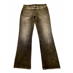 LUCKY BRAND Sz 8/29 “Sweet Victory” Distressed Black Bootcut Jeans. Button Fly